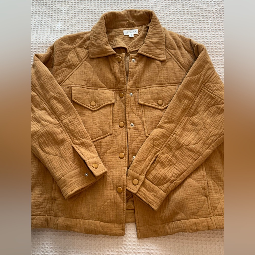BUCKETLIST Women's Brown Quilted Bomber Jacket